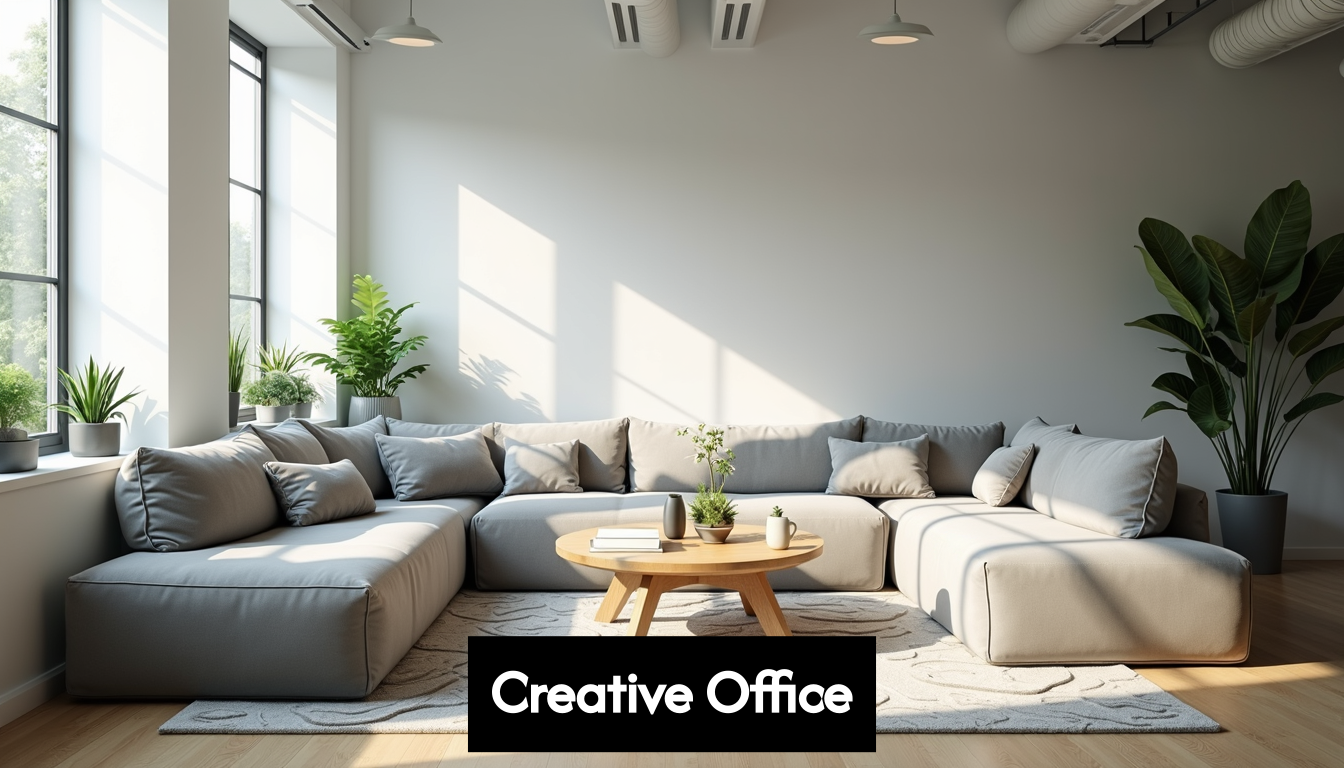 A modern and comfortable office interior with natural light.