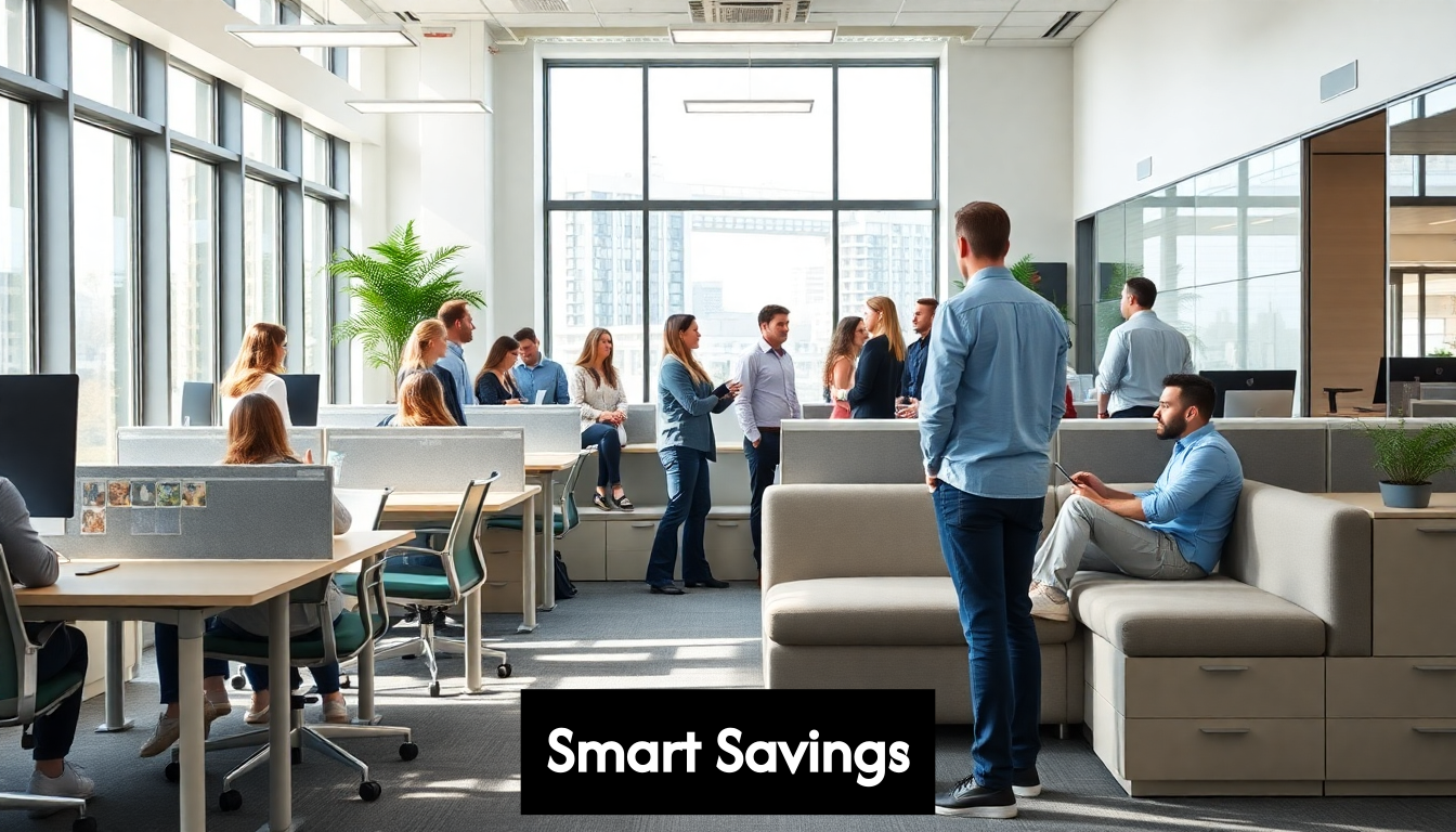 Collaborative team at modular office workspace in UAE