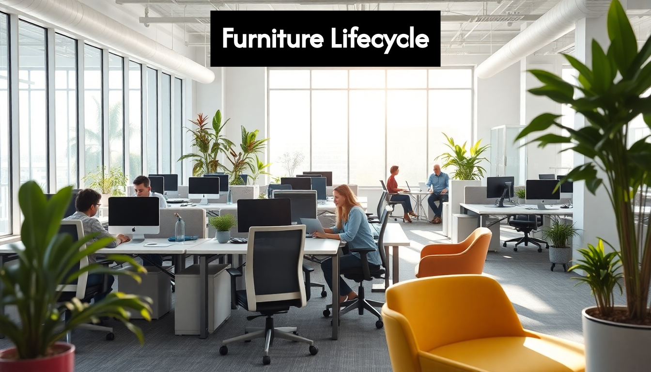 Contemporary open-plan office with ergonomic furniture