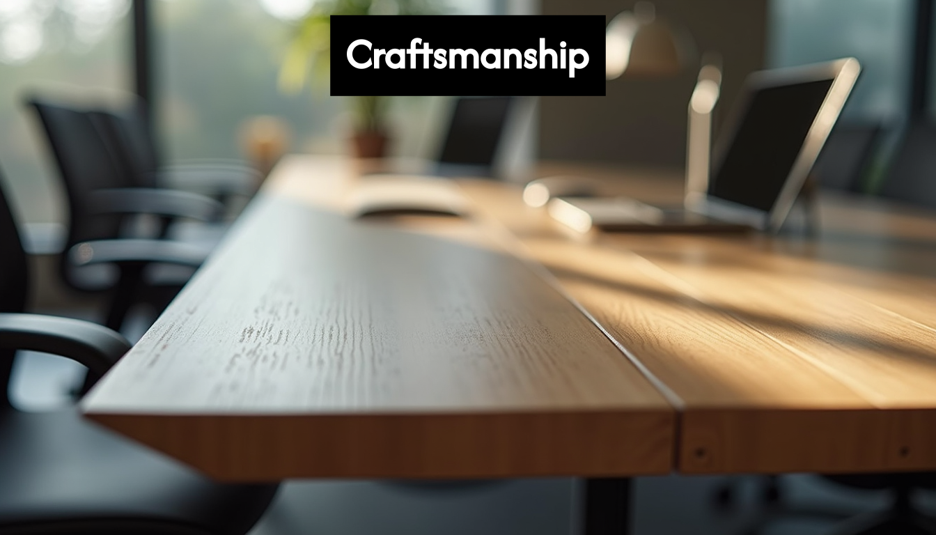 Detail of craftsmanship on office chair armrest