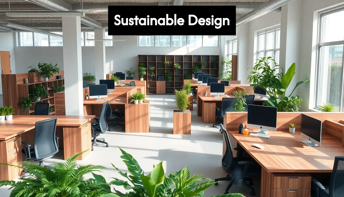 Eco-friendly modular furniture in sustainable office