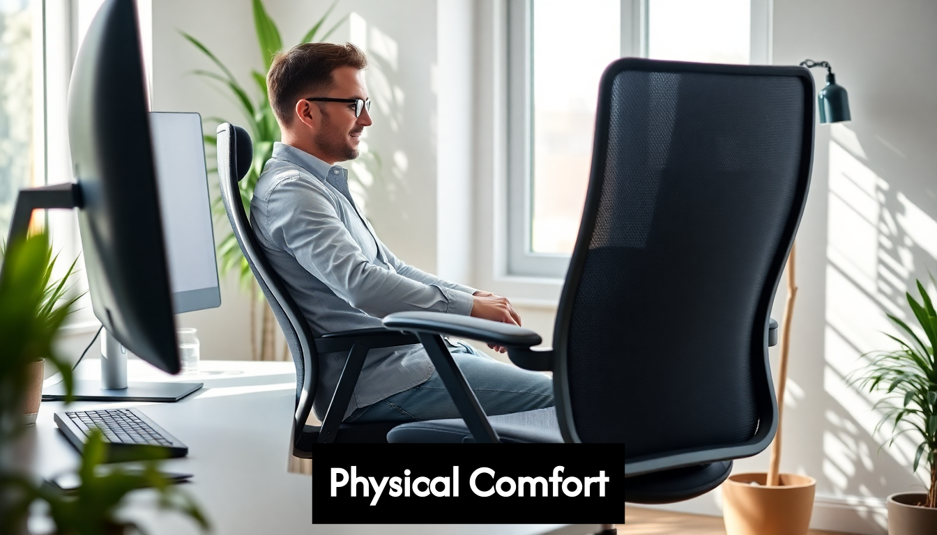 Employee adjusting ergonomic desk and chair