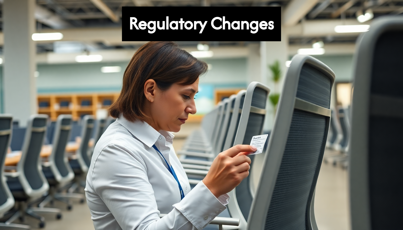 Manager inspecting compliant office chairs