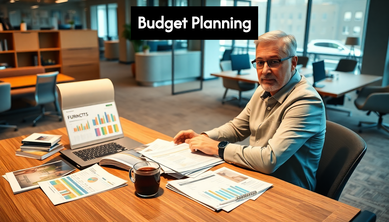 Manager planning office furniture budget