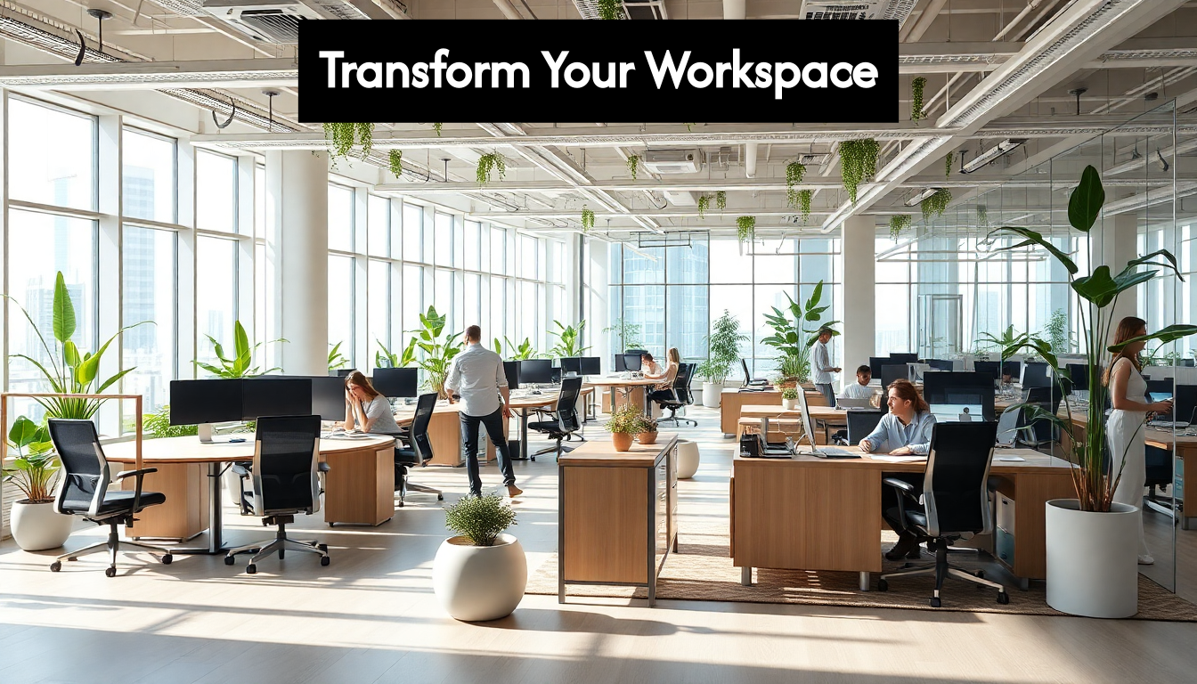 Modern office workspace with stylish furniture