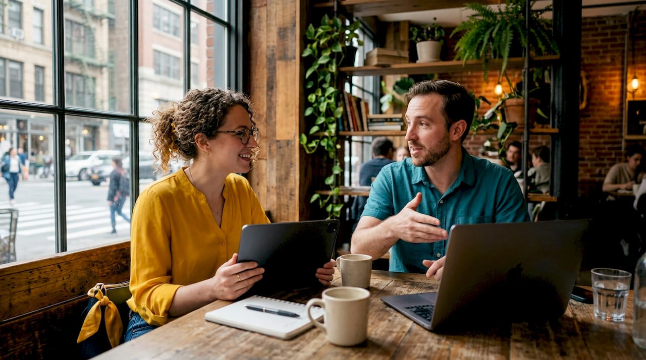 Marketing team discussing Google Tag Manager setup