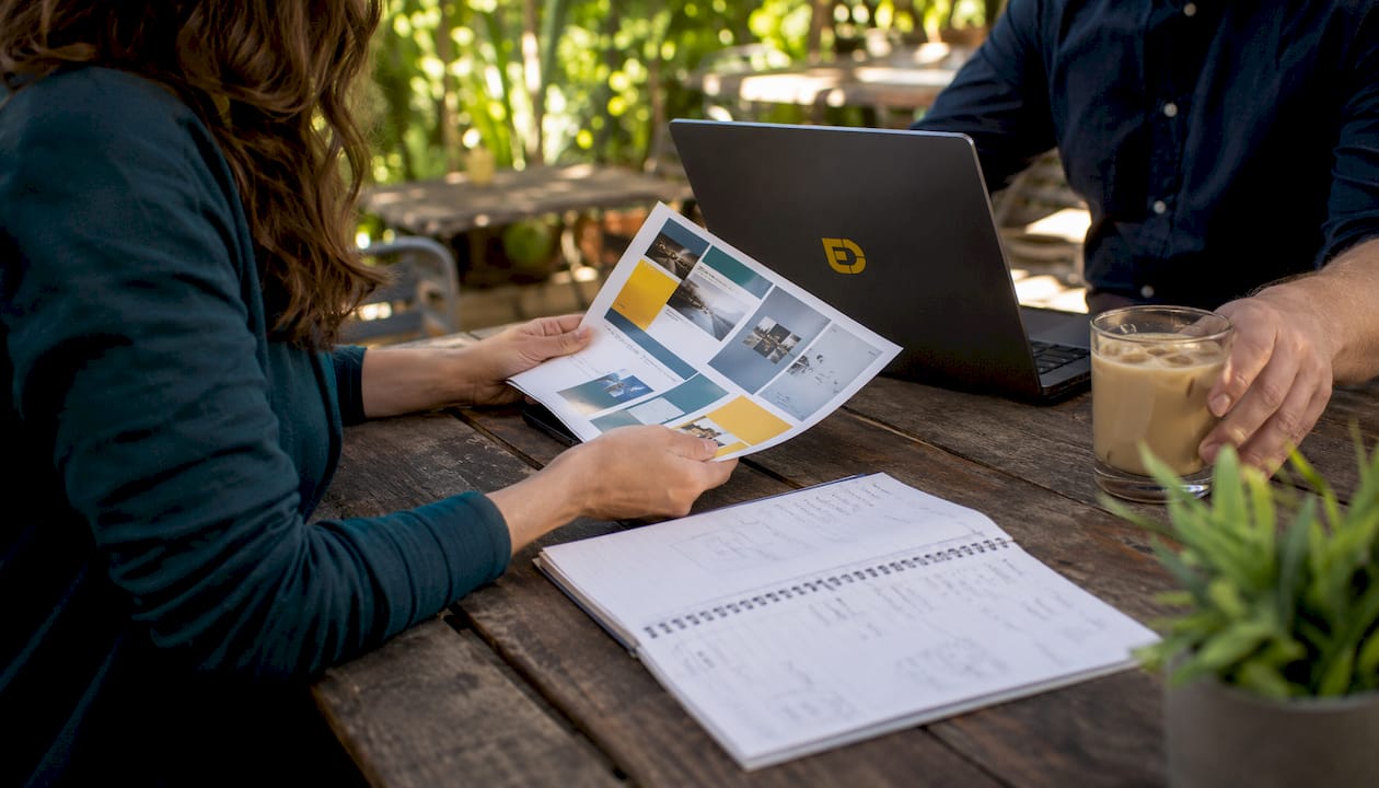 Hands comparing WordPress and site builders checklist