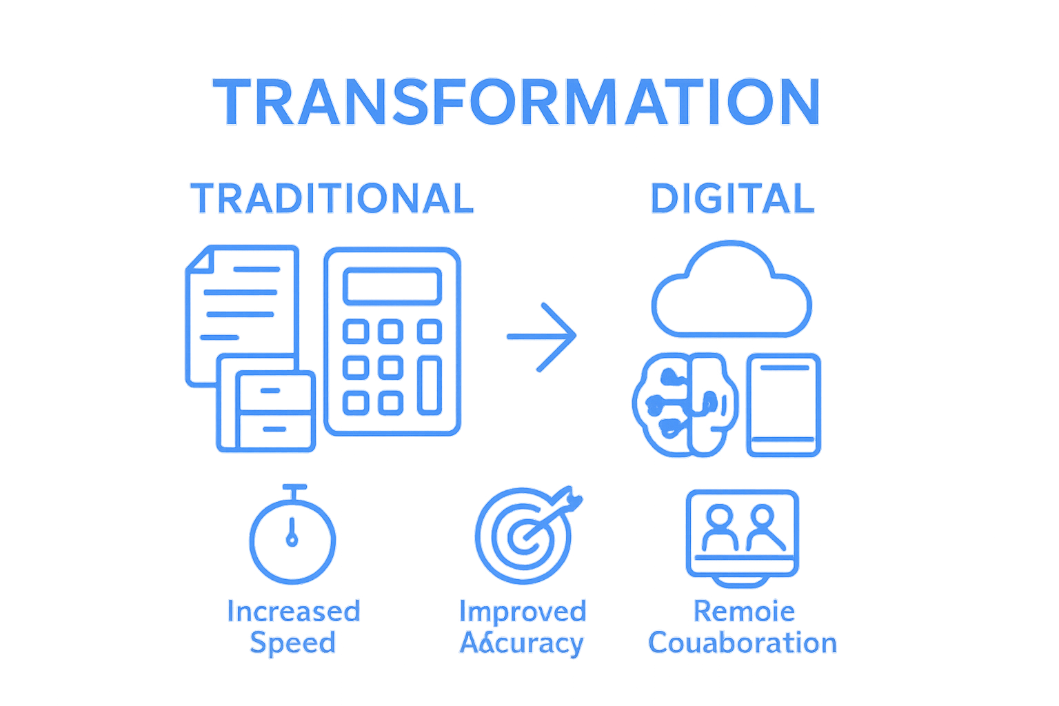 What Is Digital Transformation? Understanding Its Impact - Transform 42 Inc Infographic Comparing Traditional And Digital Accounting Processes