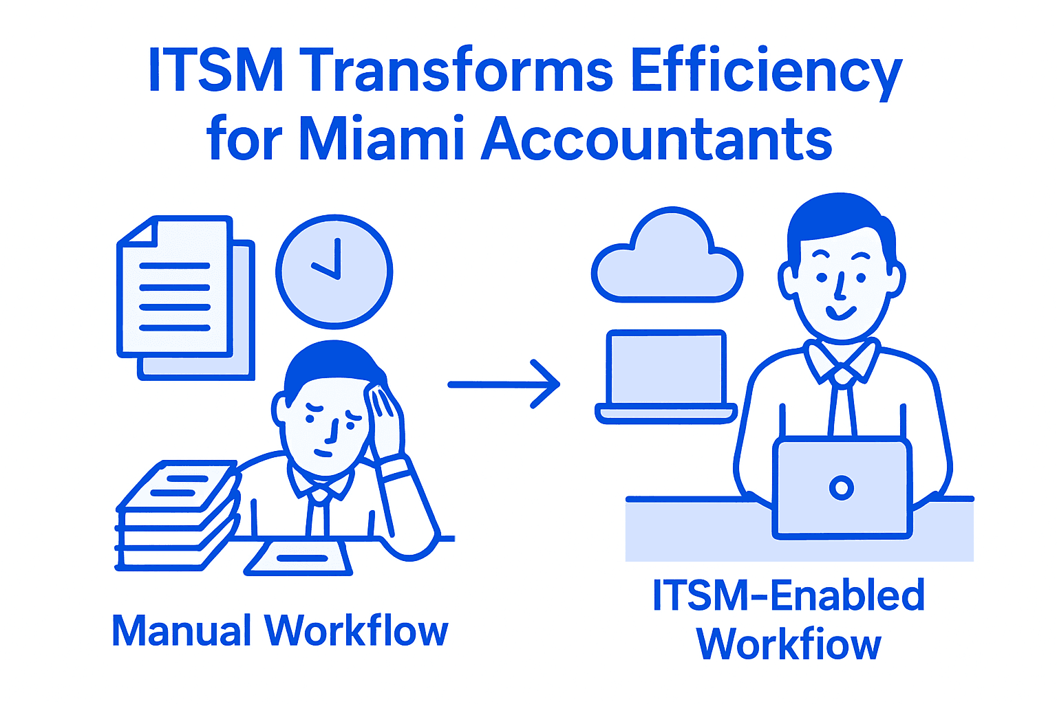 It Service Management Meaning For Miami Accountants - Transform 42 Inc Infographic Showing Workflow Efficiency Transformation