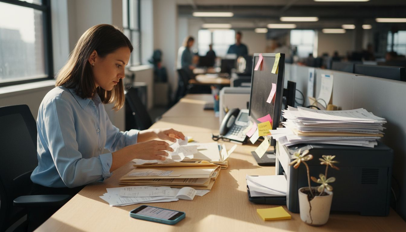 Digital Transformation For Cpas: Miami’s Revenue Advantage - Transform 42 Inc Accountant Filing Paperwork At Open Workspace Desk