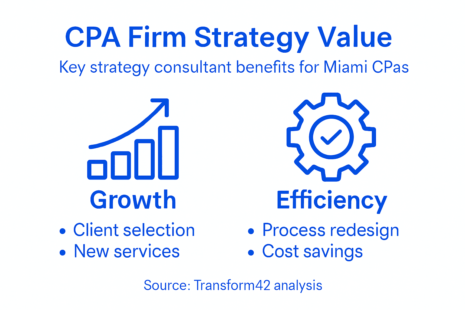 What Strategy Consultants Do For Miami Cpa Firms - Transform 42 Inc Infographic On Strategy Consultant Benefits For Cpa Firm