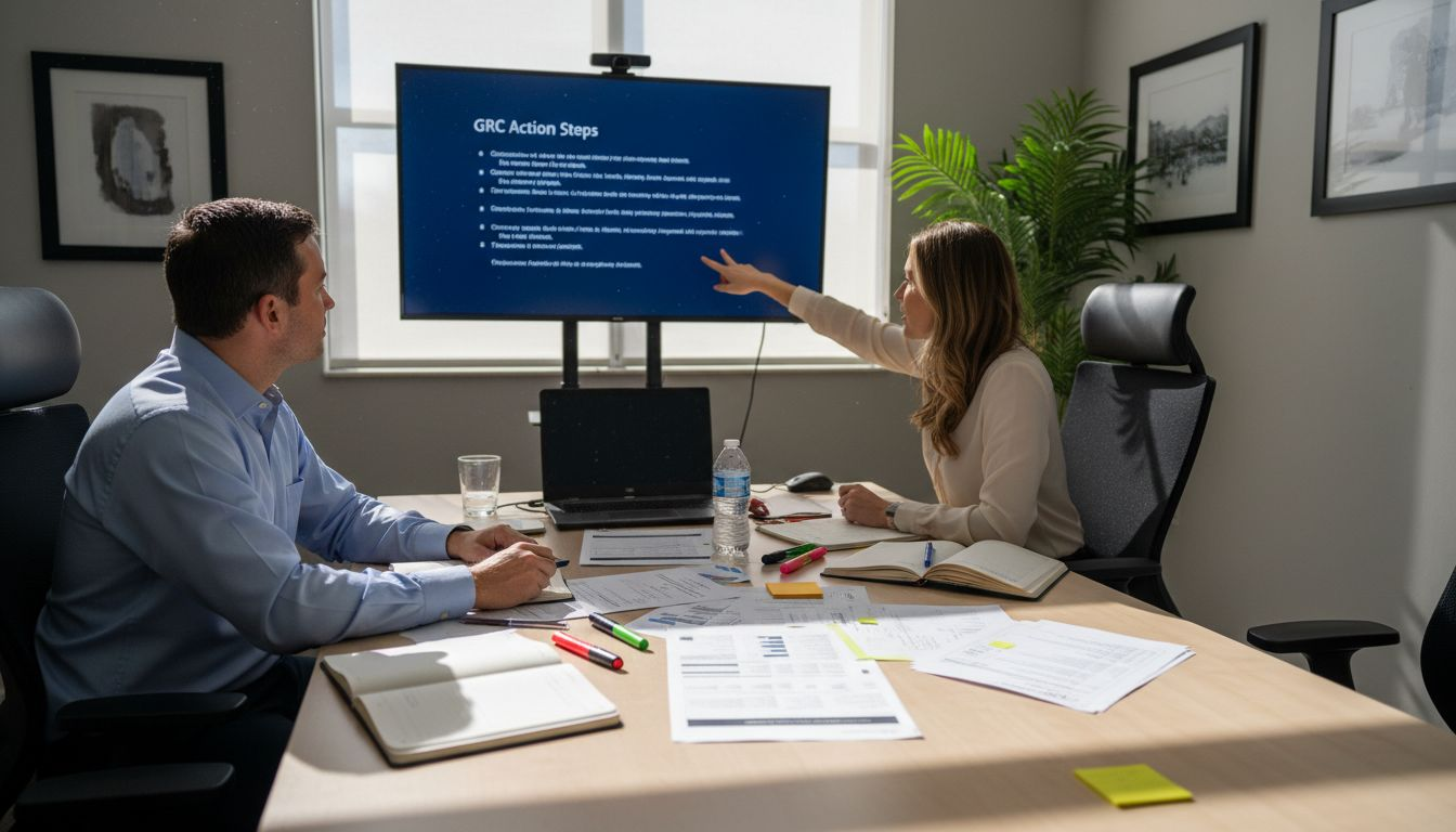 It Governance, Risk, And Compliance For Miami Cpas - Transform 42 Inc Colleagues Reviewing Grc Checklist In Office