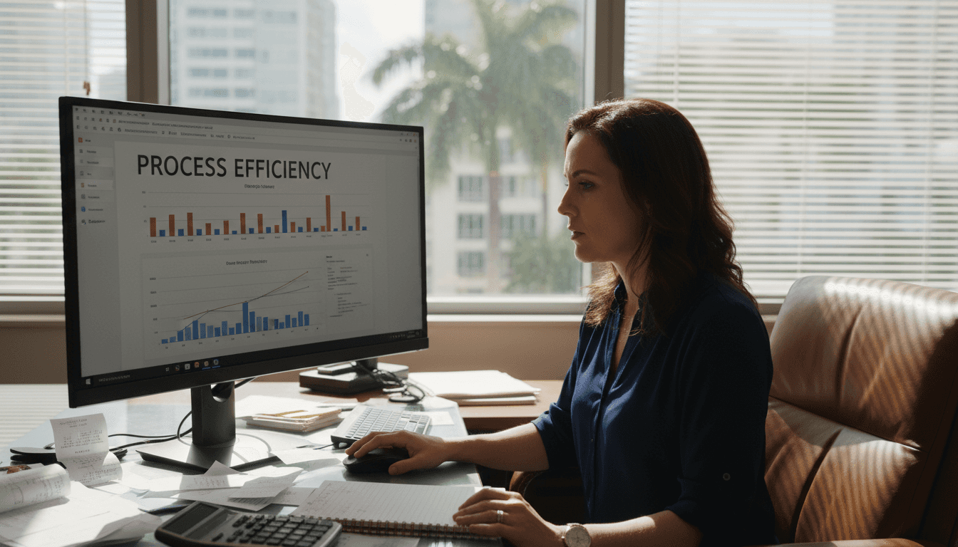 Business Analyst Consulting Companies: Tech Impact For Miami Cpas - Transform 42 Inc Cpa Reviewing Workflow Technology At Desk