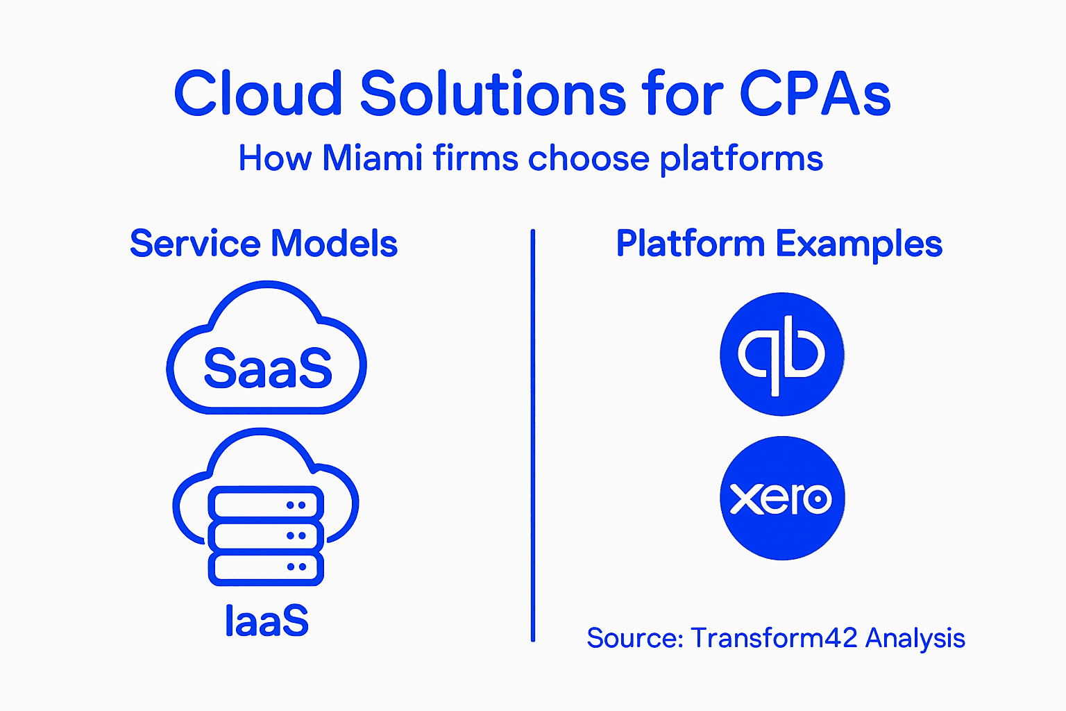 Cloud Technology: Transforming Miami Cpa Practices - Transform 42 Inc Infographic Shows Cloud Solution Types For Cpas