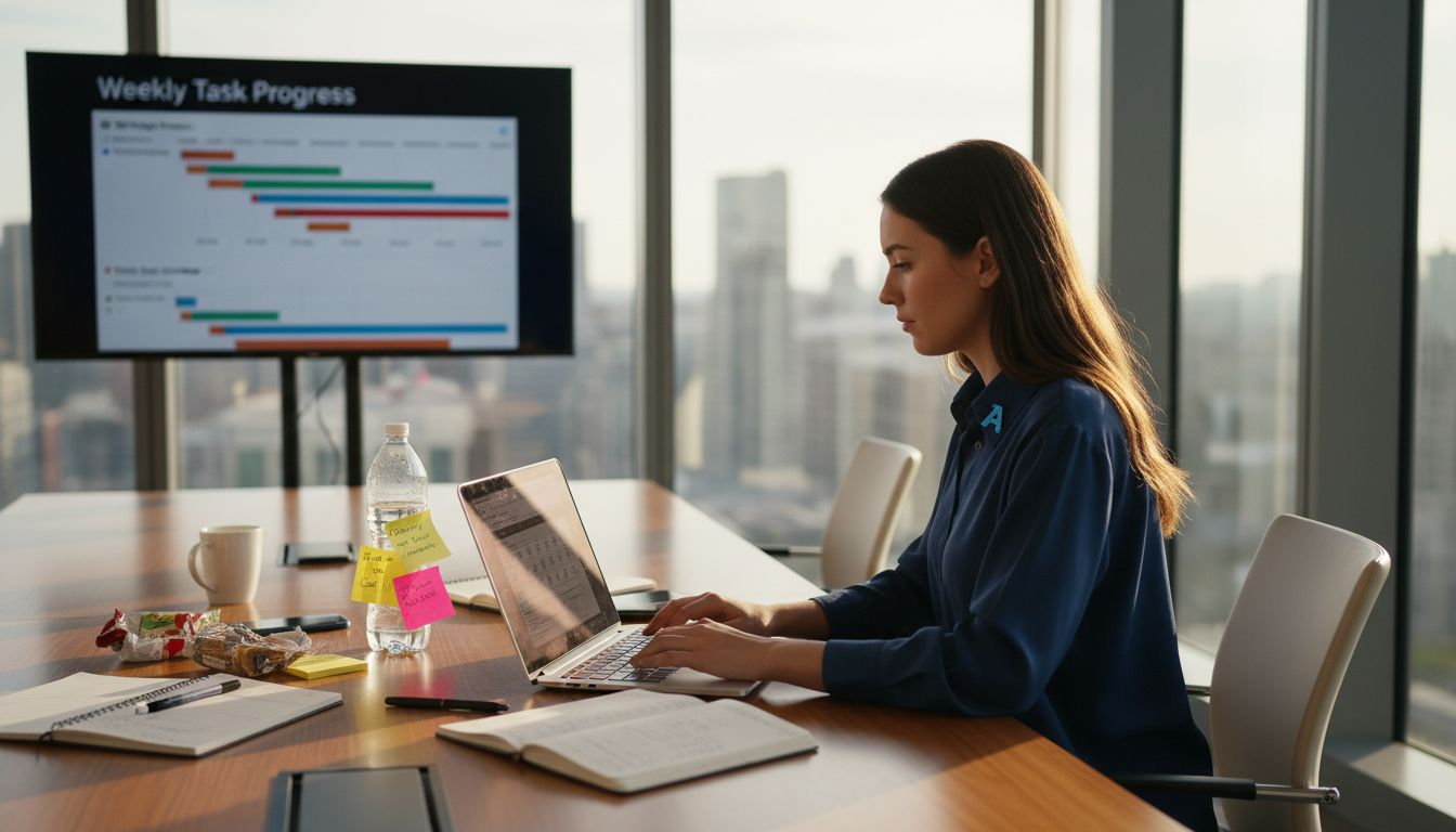 Scale Your Accounting Firm With Workflow Automation - Transform 42 Inc Accountant Updating Tasks On Dashboard Display