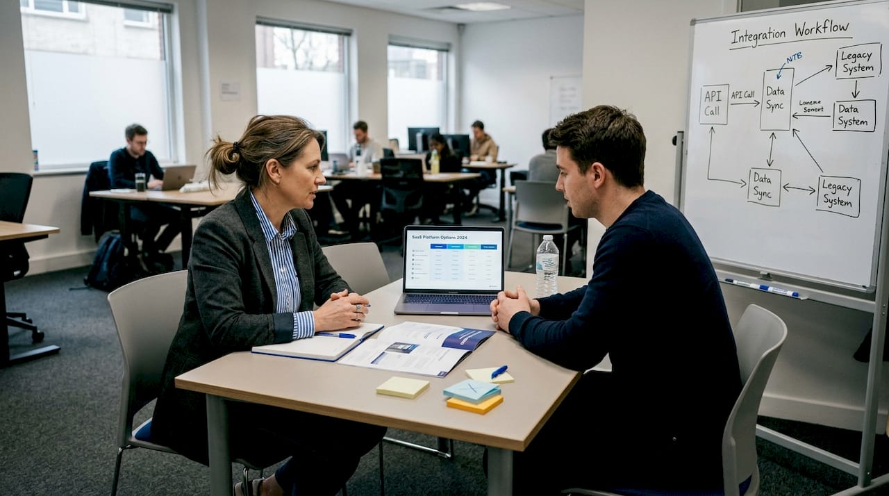 What Is Technology Consulting: A Guide For Miami Pros - Transform 42 Inc Colleagues Discuss Software Options At Meeting Table