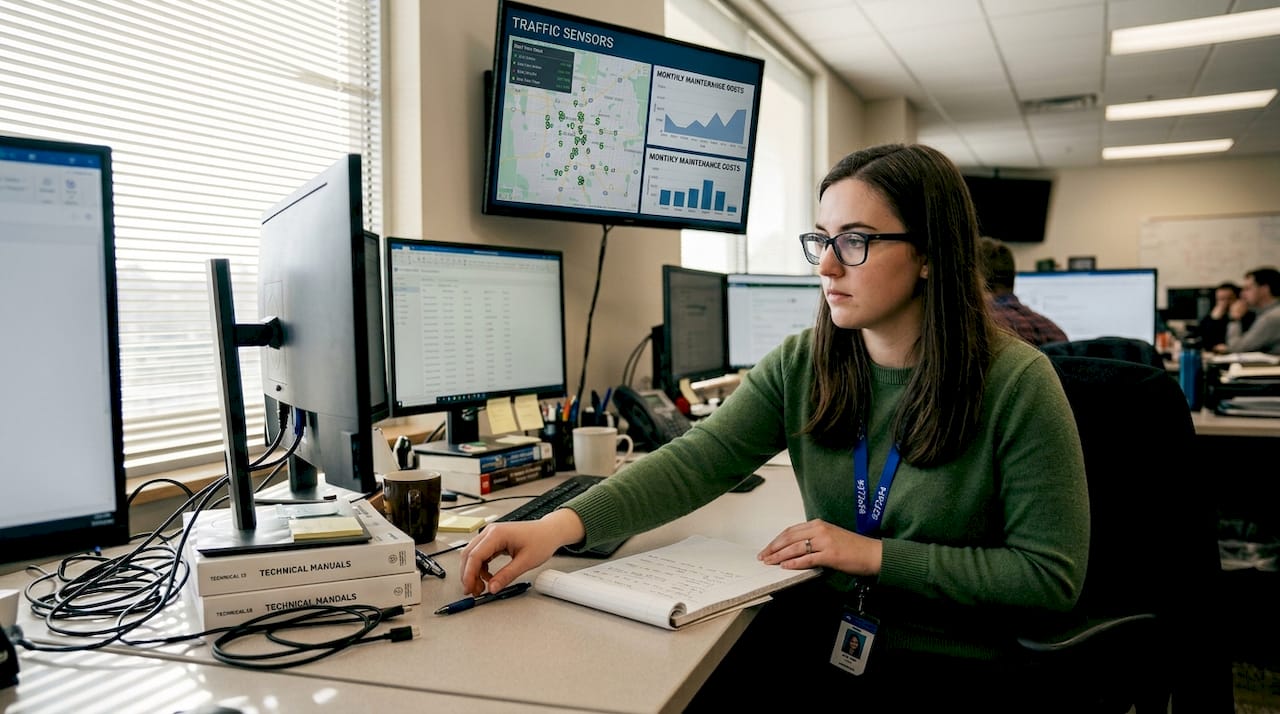 Examples Of Smart Government Tech Driving Efficiency - Transform 42 Inc Engineer Monitoring Smart City Iot Systems