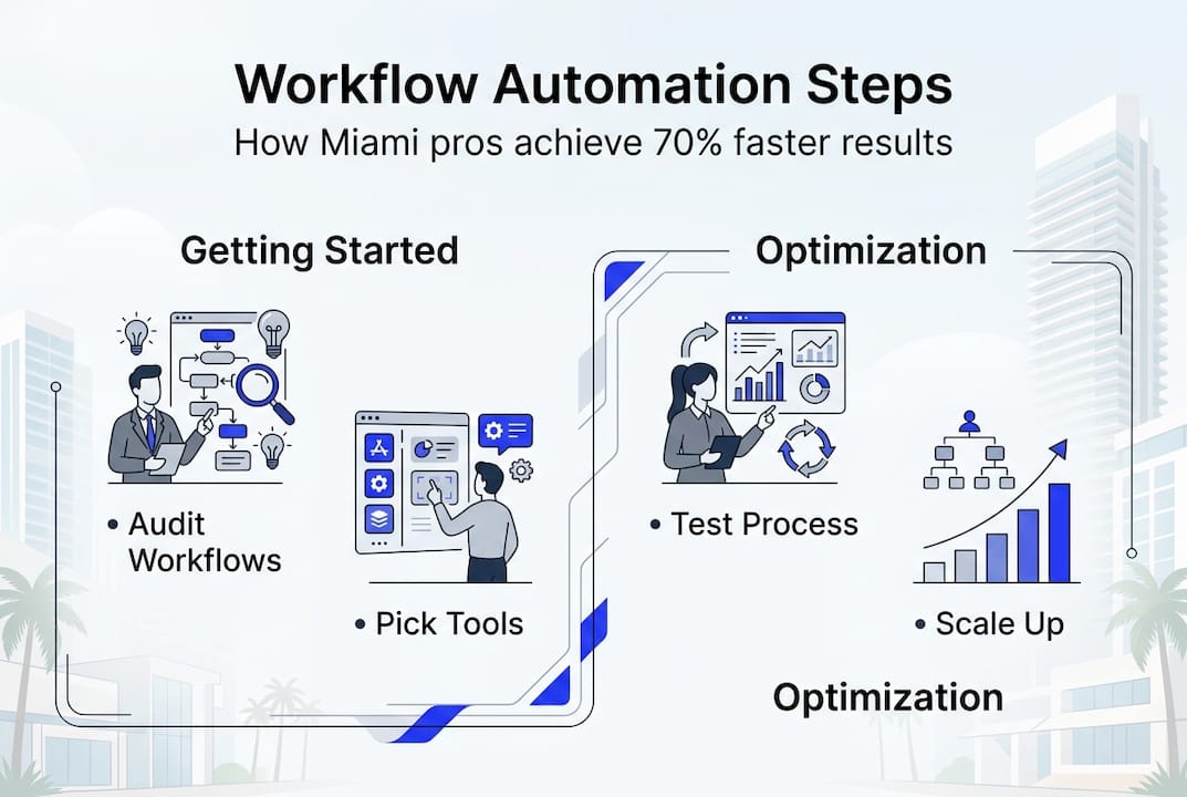 Automate Your Workflow: 70% Faster Results For Miami Pros - Transform 42 Inc Infographic Of Workflow Automation Steps For Miami Pros