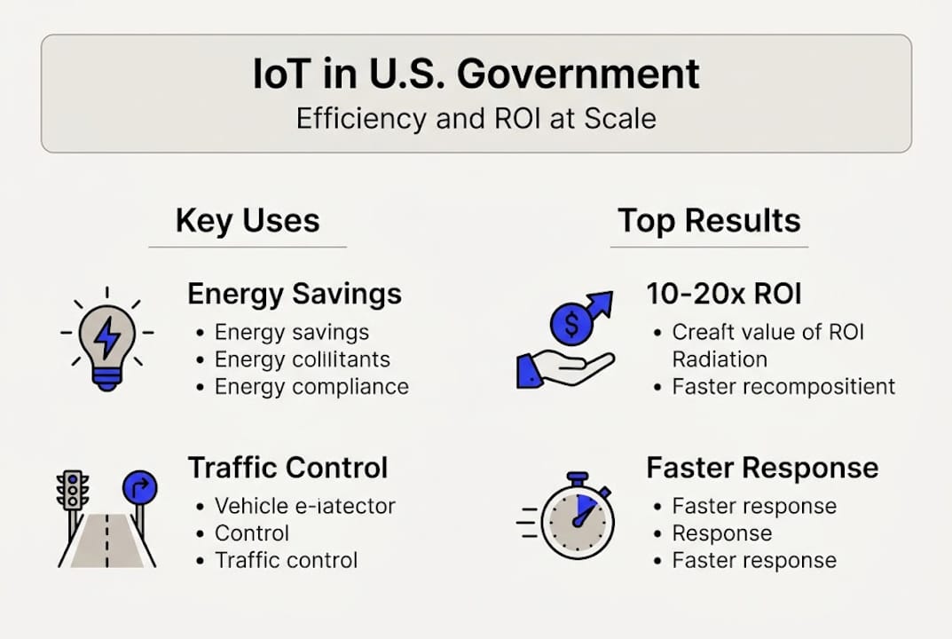 How Iot Transforms U.s. Government Operations: 10-20X Roi - Transform 42 Inc Infographic Us Government Iot Applications And Roi