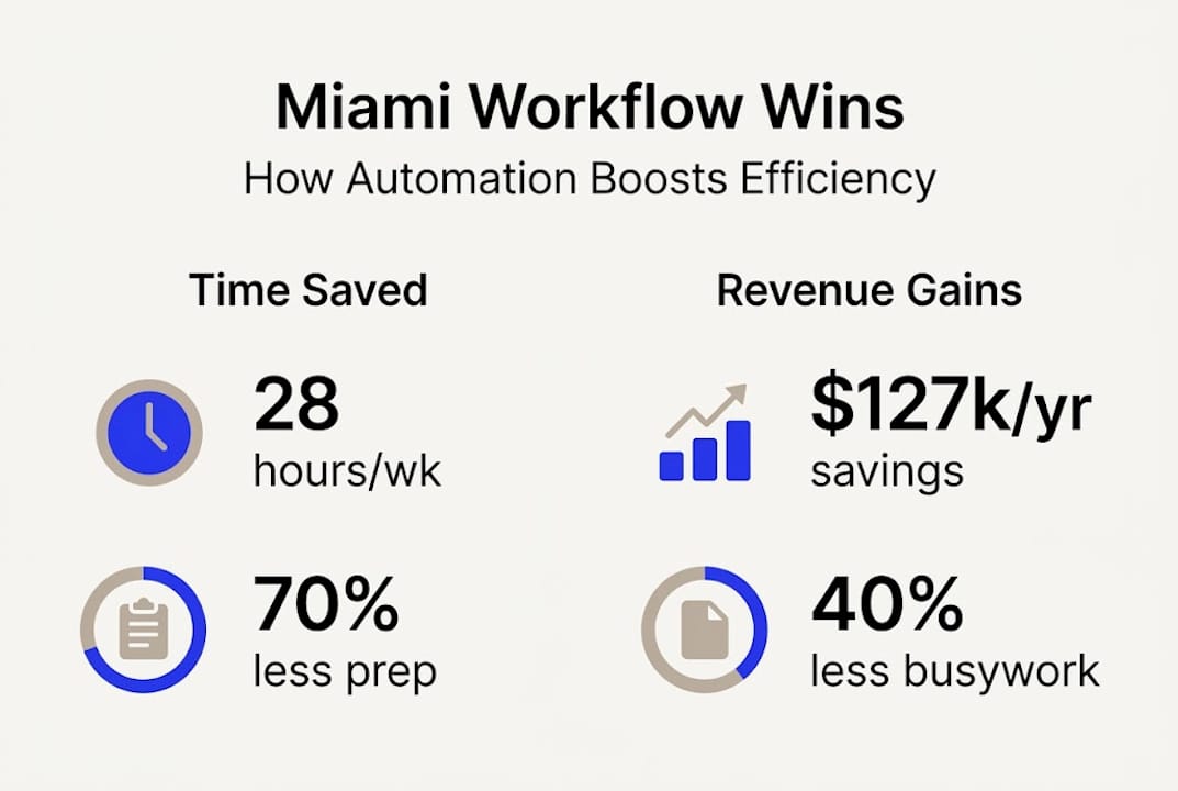 How Automated Workflow Systems Boost Efficiency For Miami Pros - Transform 42 Inc Infographic Of Miami Workflow Automation Results