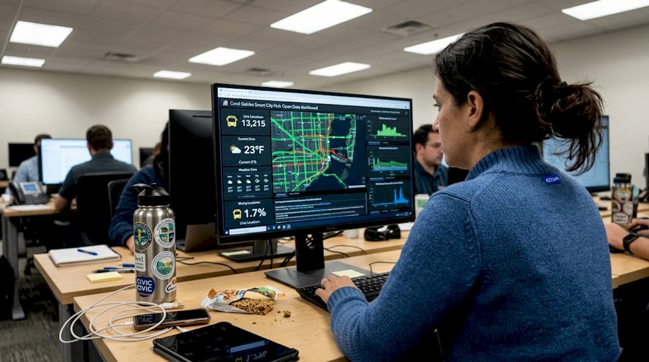 Smart Government Solutions: Proven Examples For City Innovation - Transform 42 Inc Analyst Viewing Smart City Data Dashboard