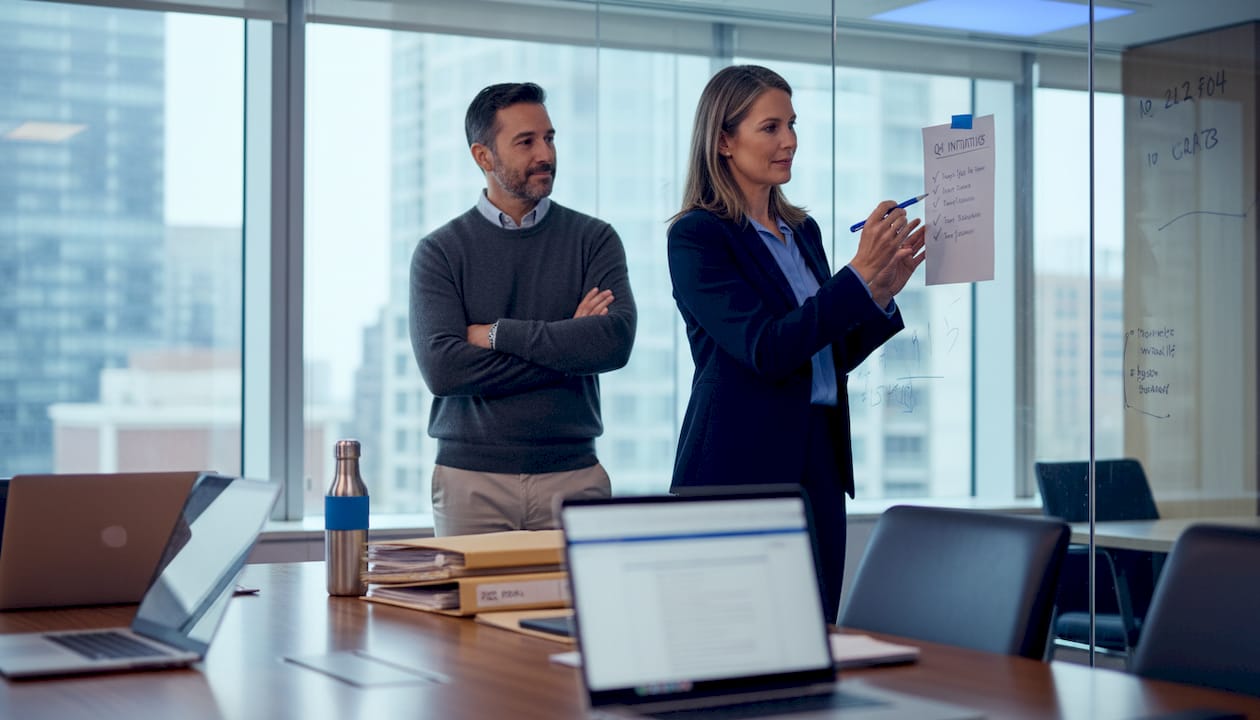 Streamline Your Change Management Procedure For Miami Smbs - Transform 42 Inc Leaders Reviewing Change Management Checklist