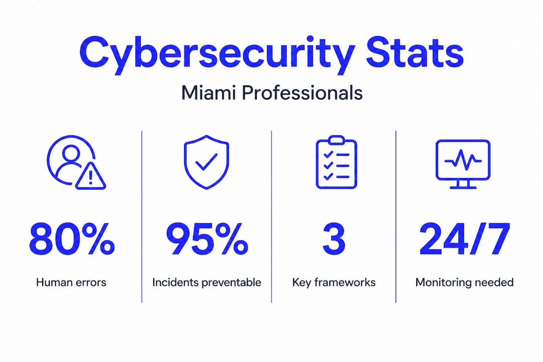 Cybersecurity Skills Guide For Miami Professionals - Transform 42 Inc Infographic Shows Cybersecurity Stats For Miami