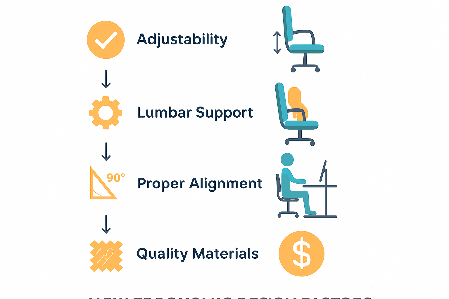 Infographic showing how ergonomic design affects office furniture price.