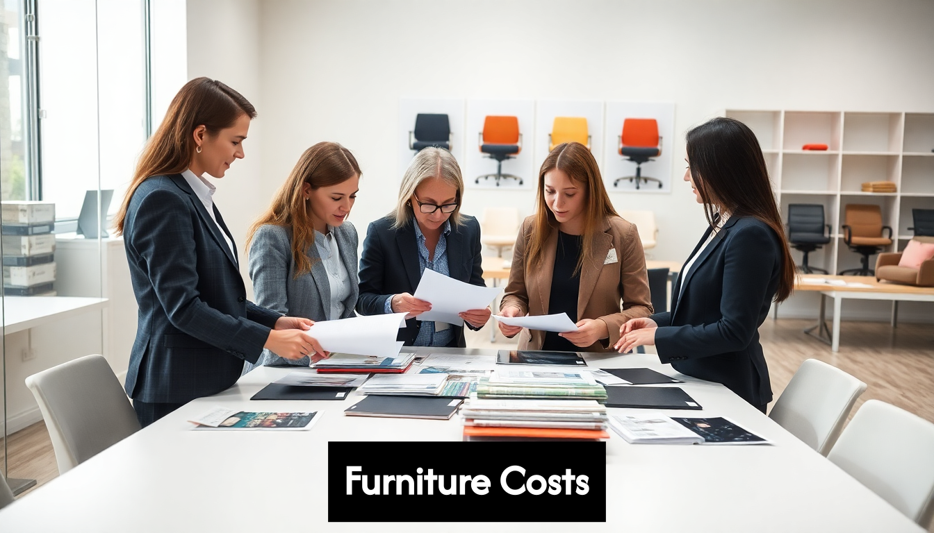 Team planning and selecting office furniture