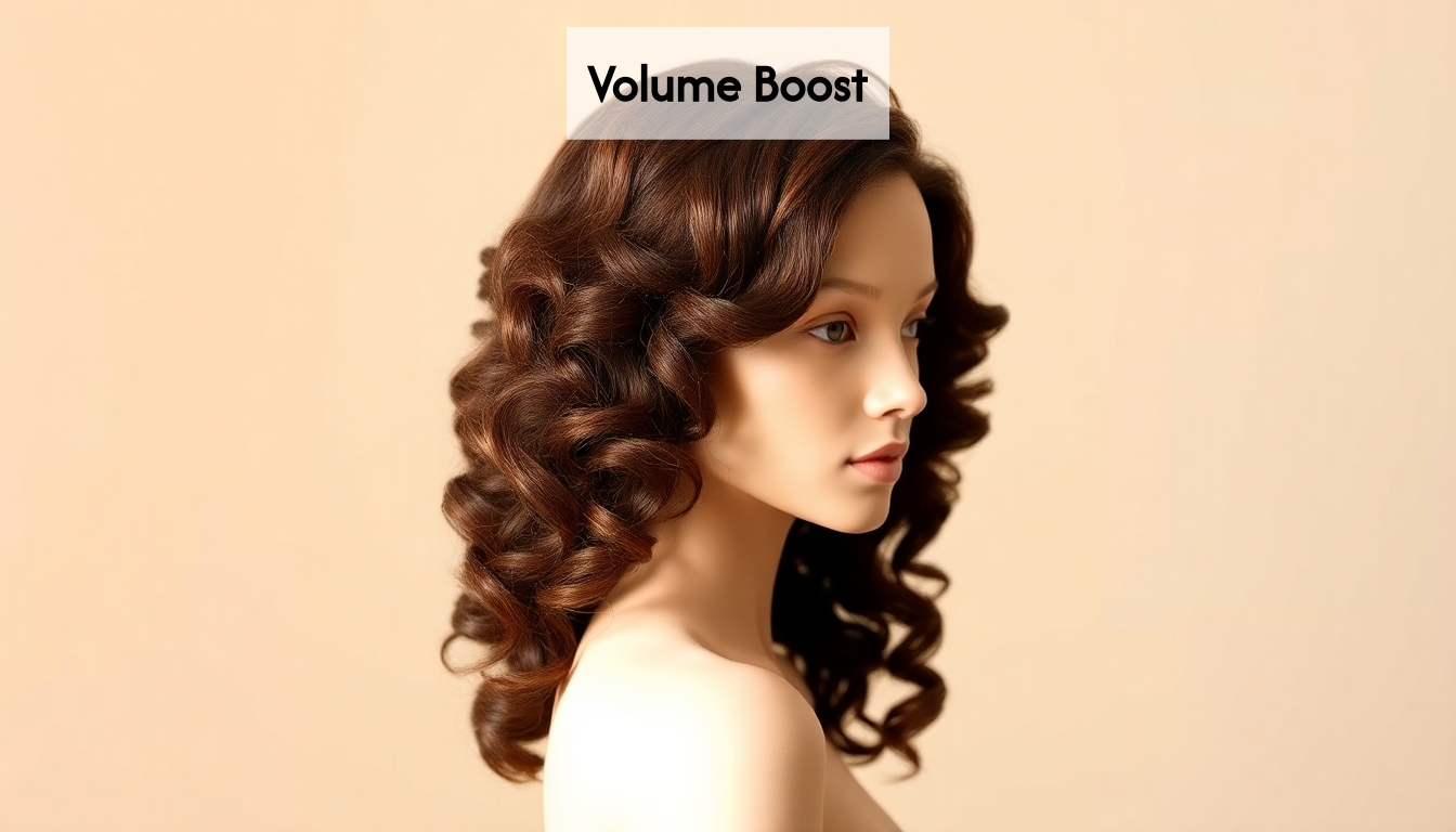 Voluminous styled wig emphasizing 180 density