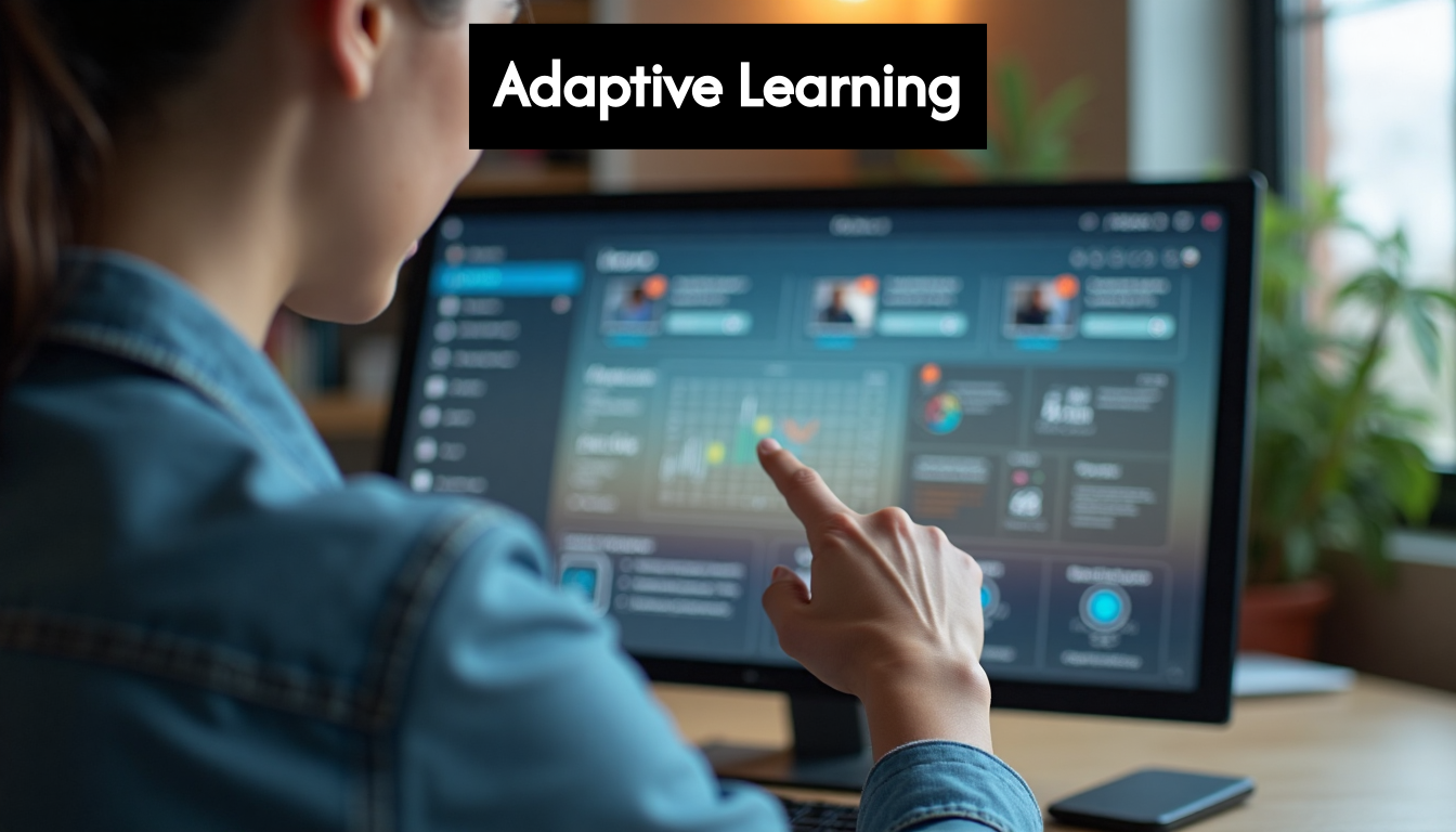 A close-up of an adaptive learning platform interface.