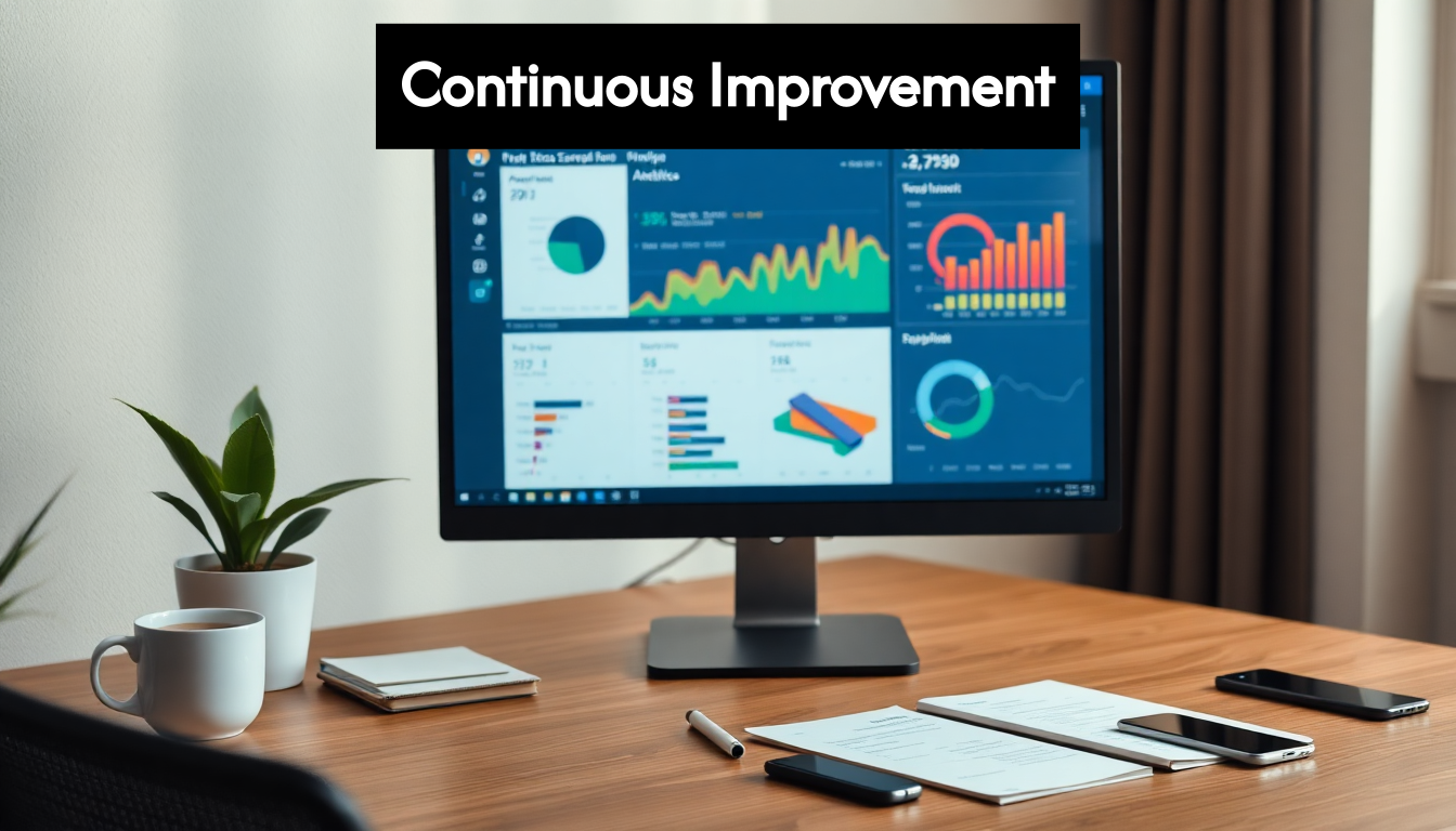 Analytics dashboard on computer in bright office
