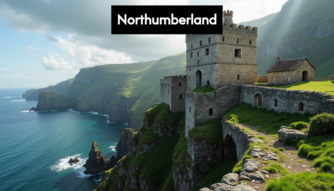 Ancient castle on coastal cliffs