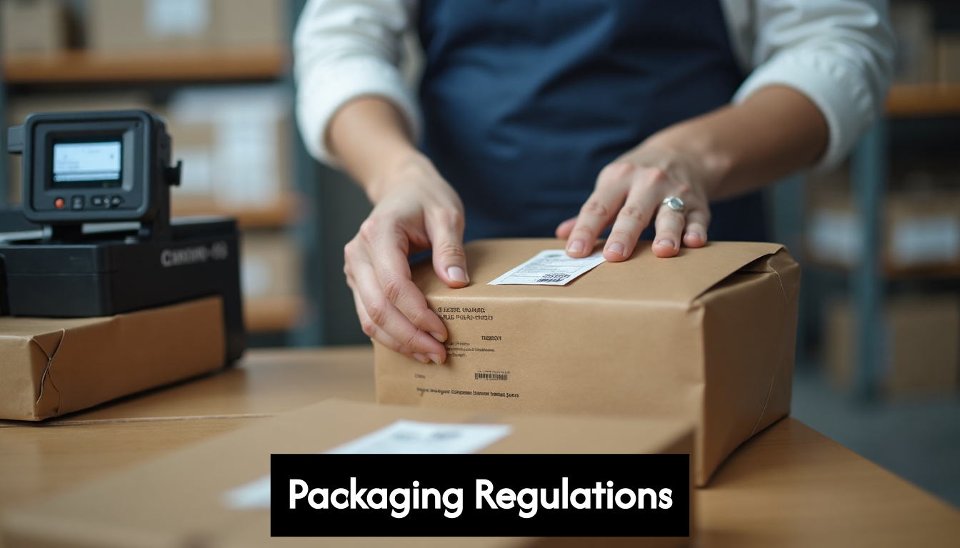 Applying label to eco-friendly packaging