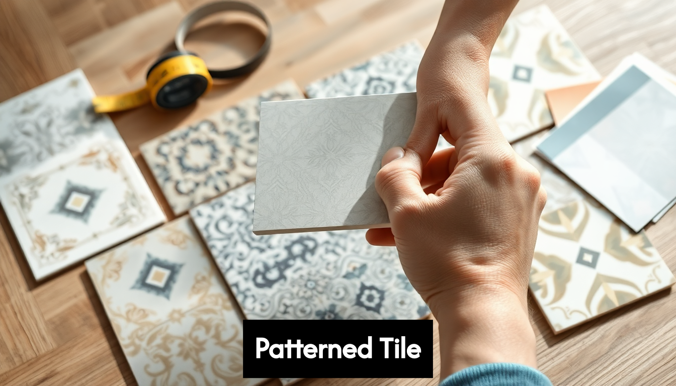 Assorted patterned tiles on table