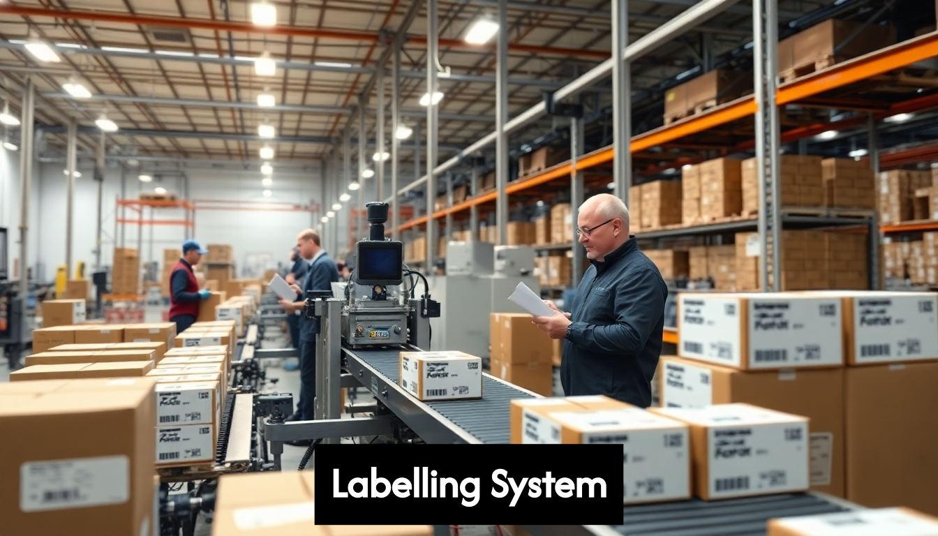 Automated labelling system in modern warehouse