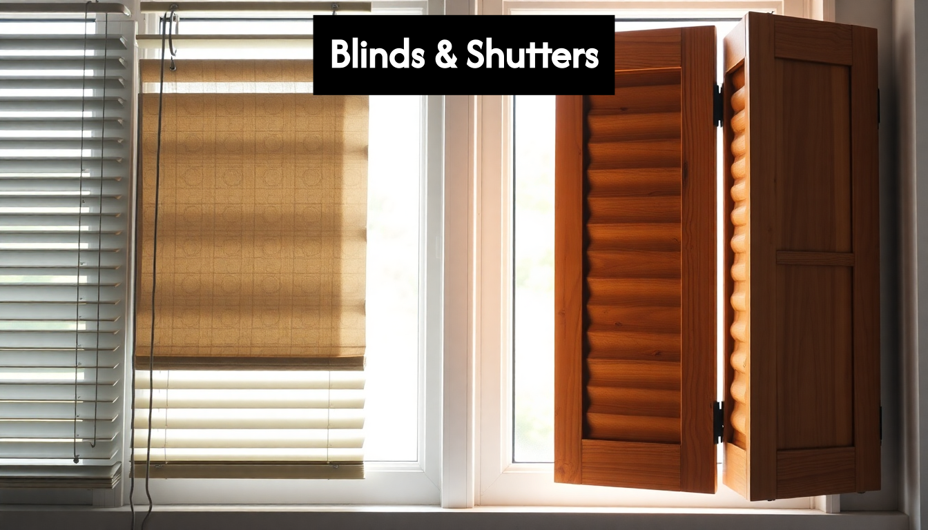 Blinds and shutters comparison close-up
