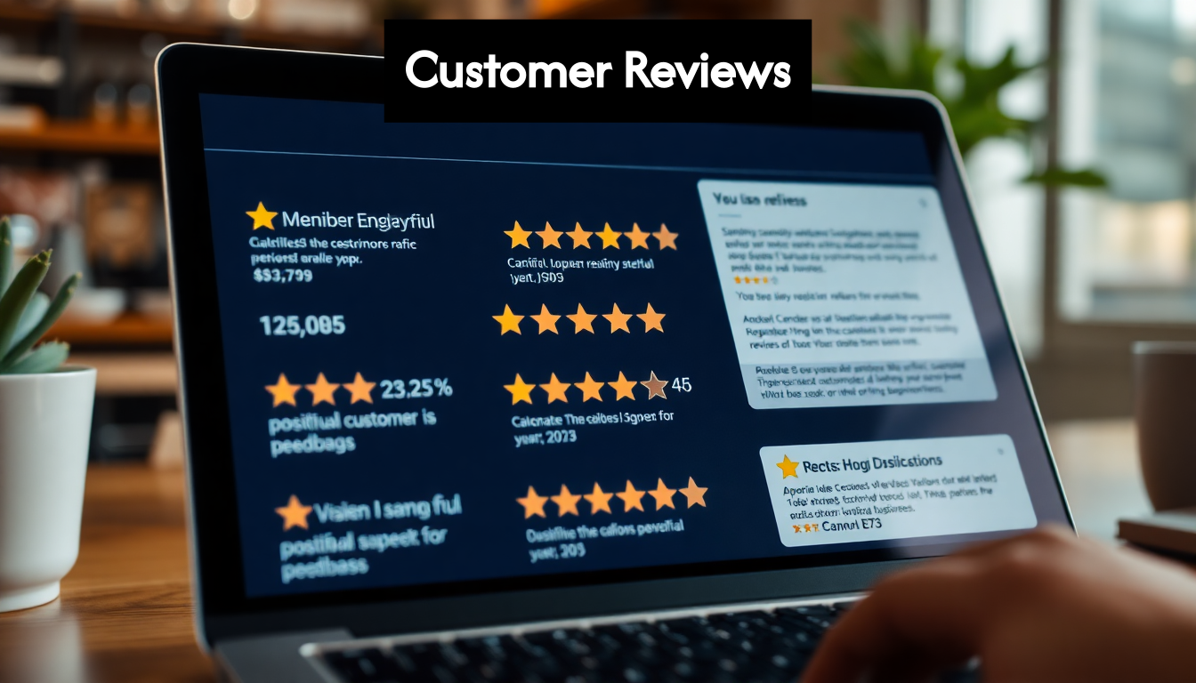 Customer Reviews on Screen