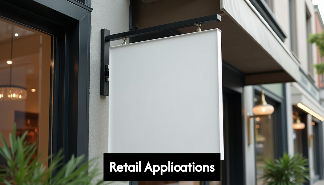Boutique storefront with projecting sign