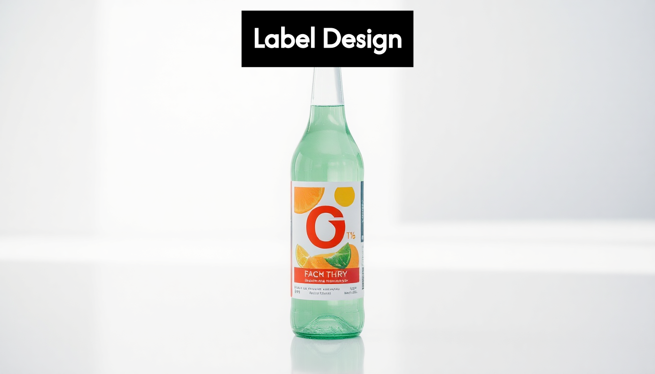Branded bottle with clear product label design
