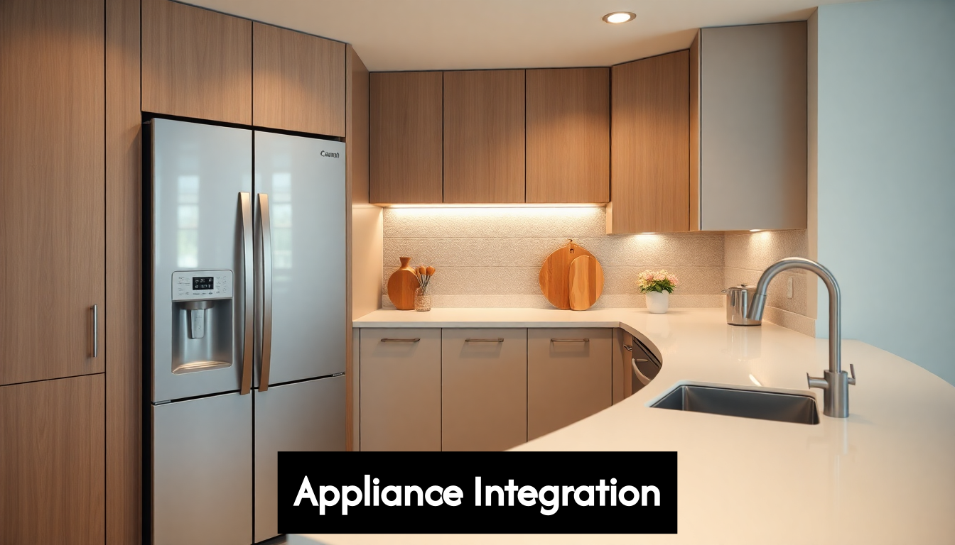 Built-in kitchen appliances with matching panels