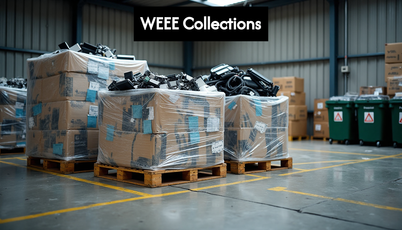Business electronic waste prepared for collection