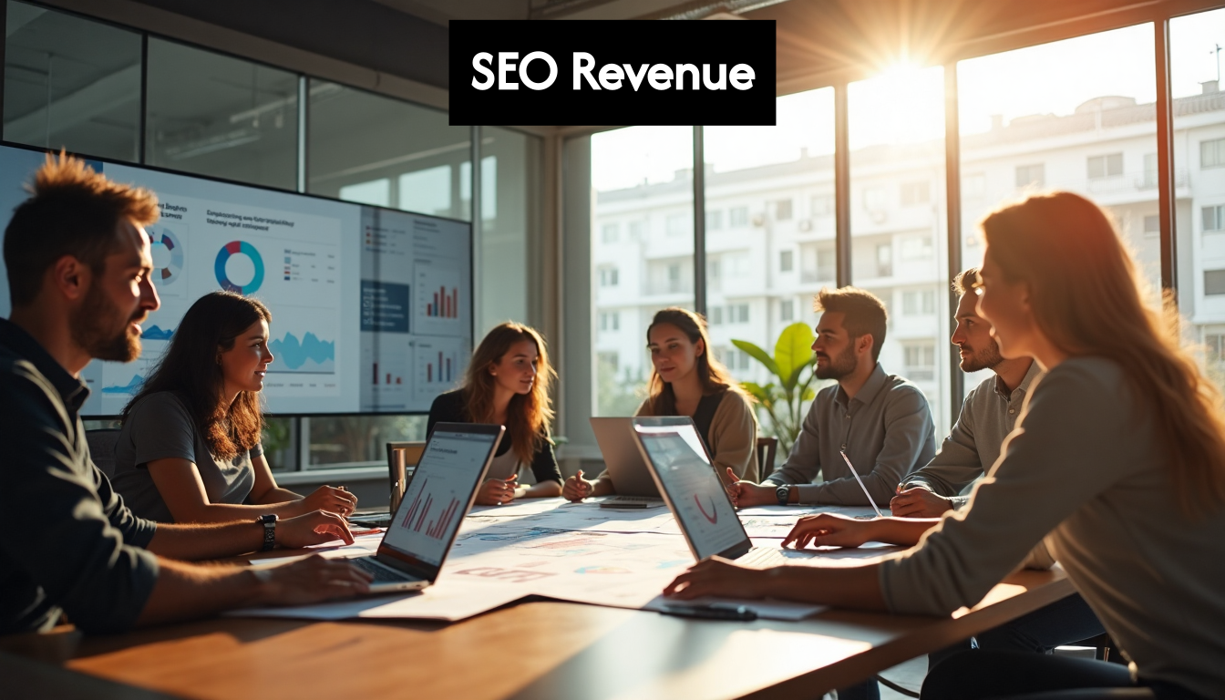 Business team discussing digital marketing strategies