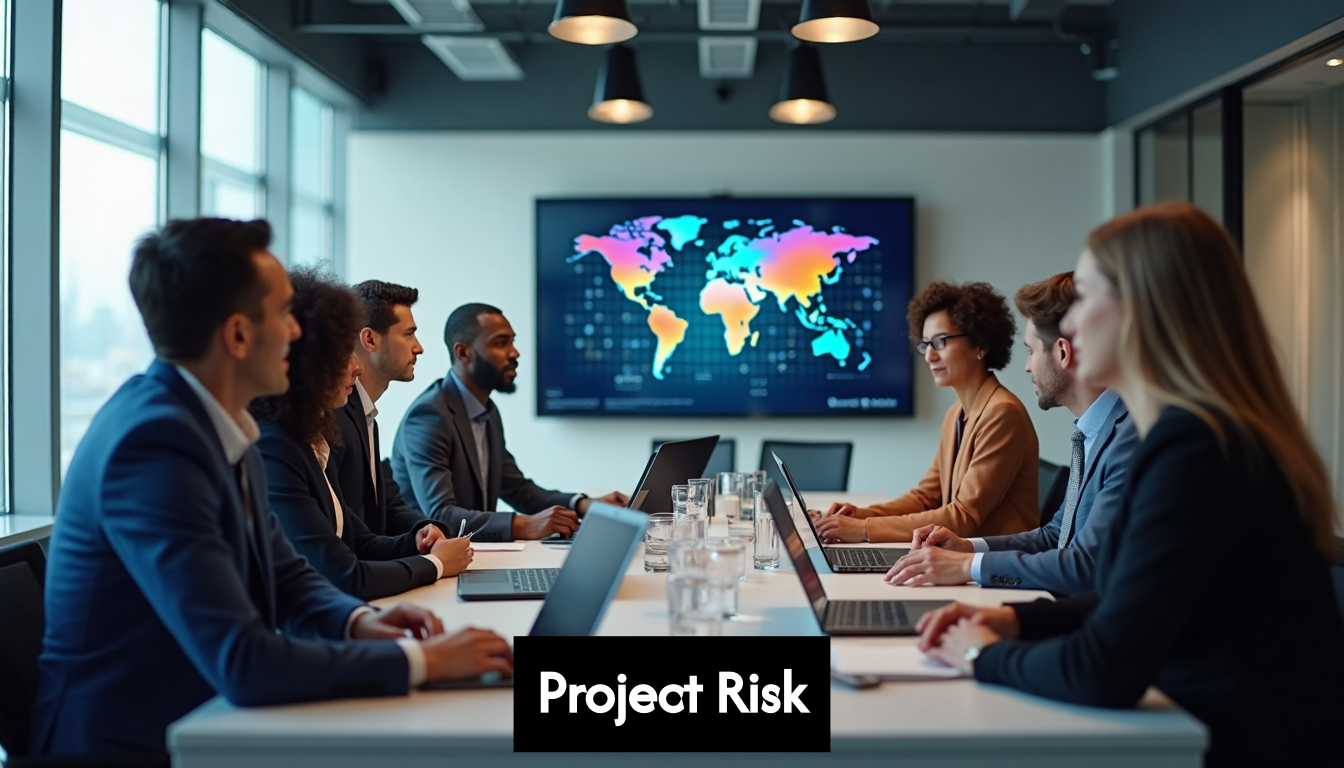 Business team discussing project risks