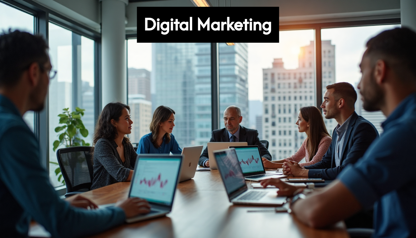 Business team planning digital marketing strategy