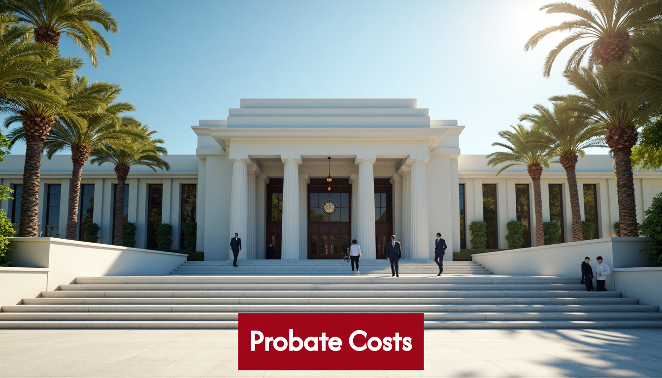 California courthouse building with palm trees