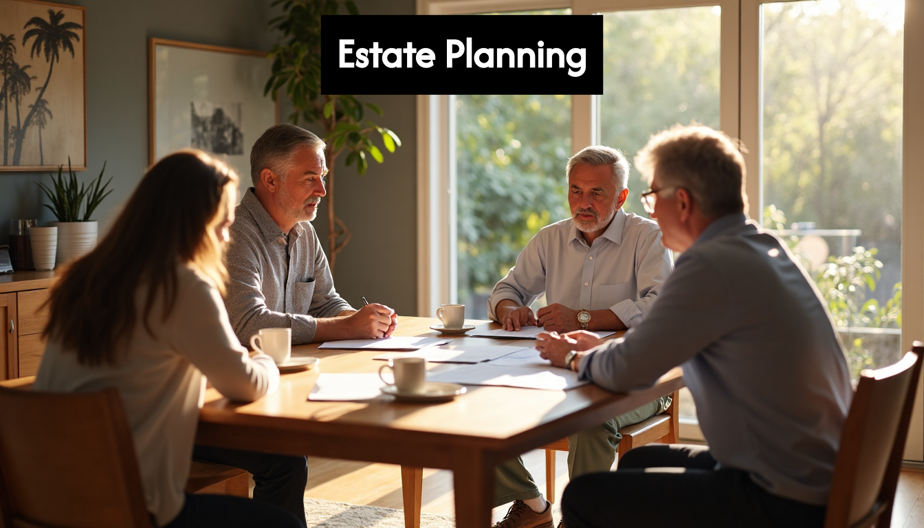 California family reviewing estate documents together