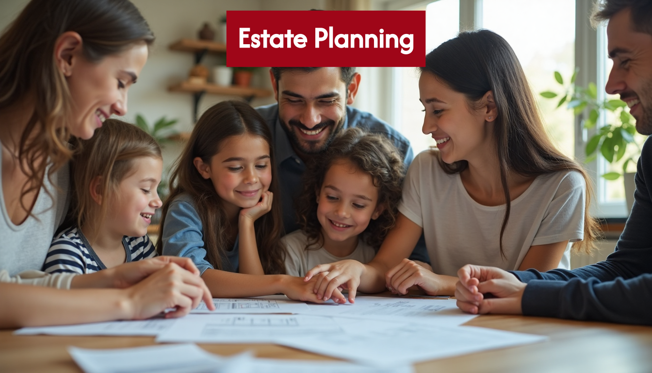 California family reviewing estate documents together