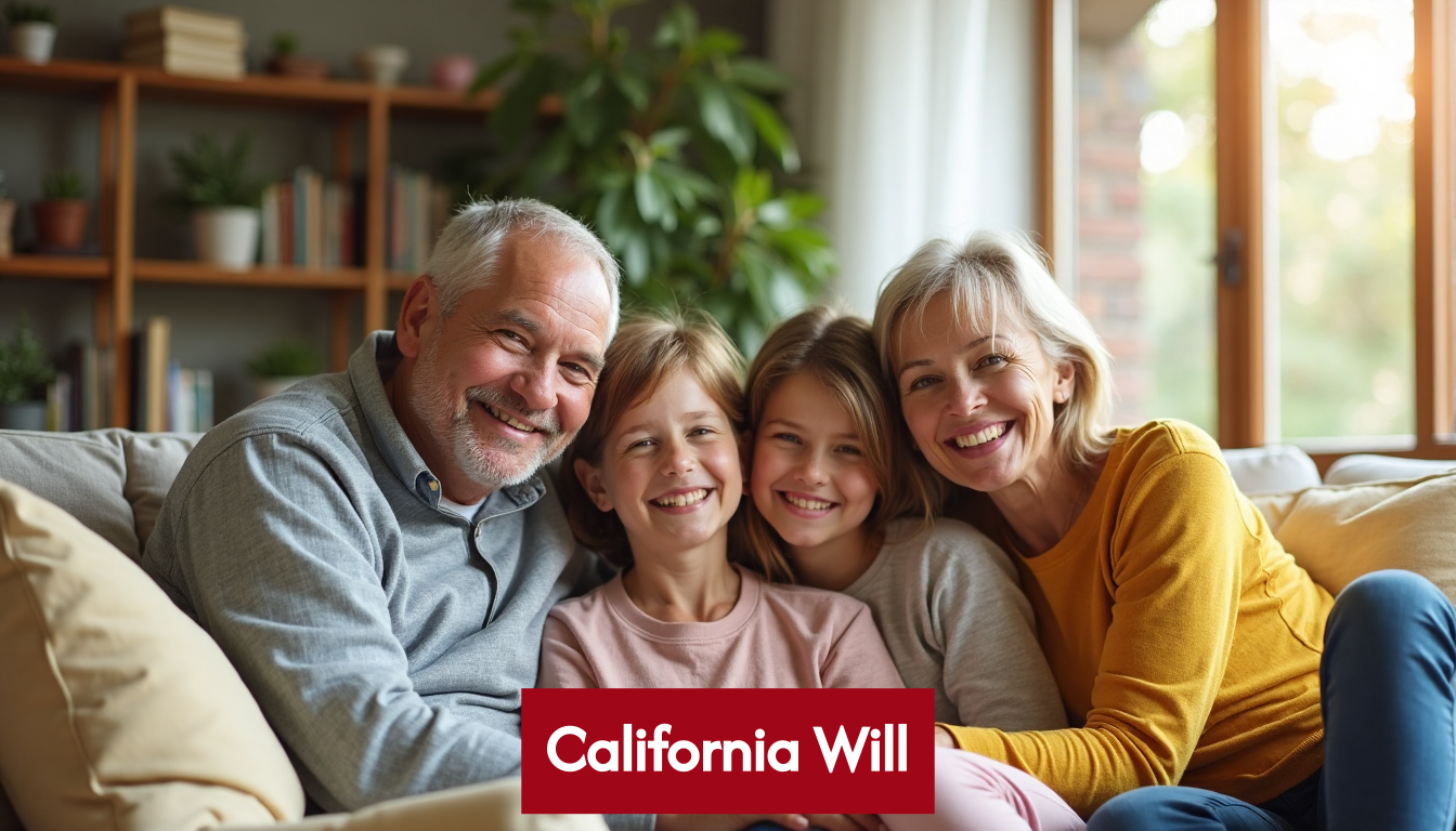 California family together in cozy home