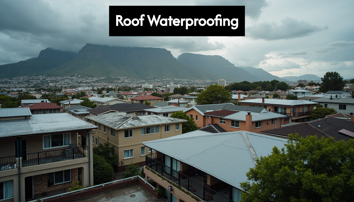 Cape Town rooftops in rainy weather